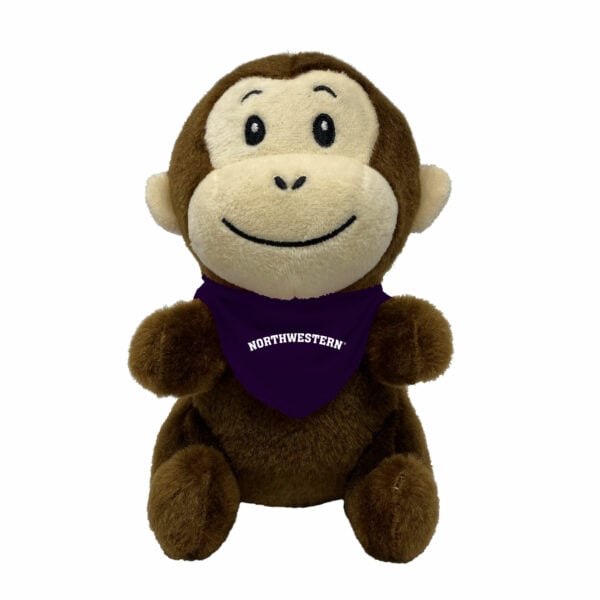 Northwestern University Wildcats Little Bodies Monkey Wearing Purple "Northwestern" Bandana