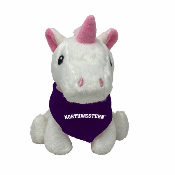 Northwestern University Wildcats Little Bodies Unicorn Wearing Purple "Northwestern" Bandana