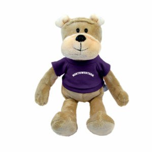 Northwestern University Wildcats Wild Bunch Dog Wearing Purple "Northwestern" Tee Shirt