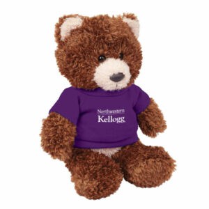 Northwestern I Kellogg Baxter Brown Bear Wearing Purple "Northwestern I Kellogg" Tee Shirt