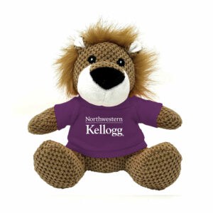 Northwestern I Kellogg Friendly Bunch Lion Wearing Purple "Northwestern I Kellogg" Tee Shirt
