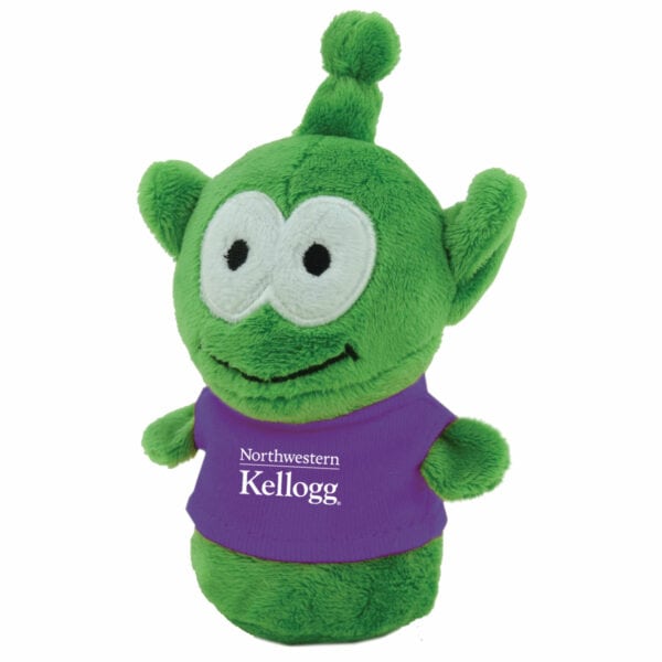 Northwestern I Kellogg Wild Bunch Shorties Alien Wearing Purple "Northwestern I Kellogg" Tee Shirt