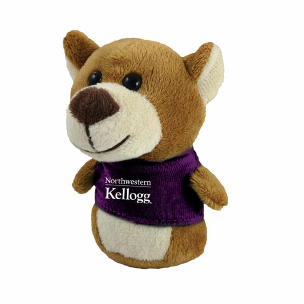Northwestern I Kellogg Wild Bunch Shorties Bear Wearing Purple "Northwestern I Kellogg" Tee Shirt