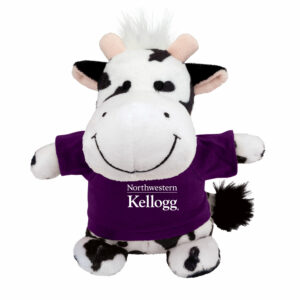 Northwestern I Kellogg Bean Bag Buddies Cow Wearing Purple "Northwestern I Kellogg" Tee Shirt