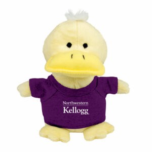 Northwestern I Kellogg Bean Bag Buddies Duck Wearing Purple "Northwestern I Kellogg" Tee Shirt