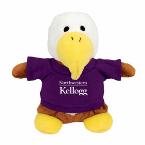 Northwestern I Kellogg Bean Bag Buddies Eagle Wearing Purple "Northwestern I Kellogg" Tee Shirt
