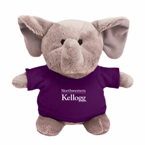 Northwestern I Kellogg Bean Bag Buddies Elephant Wearing Purple "Northwestern I Kellogg" Tee Shirt