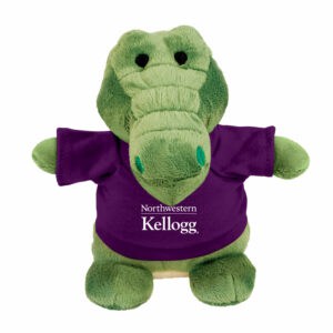 Northwestern I Kellogg Bean Bag Buddies Gator Wearing Purple "Northwestern I Kellogg" Tee Shirt