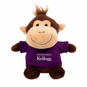 Northwestern I Kellogg Bean Bag Buddies Monkey Wearing Purple "Northwestern I Kellogg" Tee Shirt