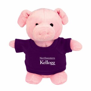 Northwestern I Kellogg Bean Bag Buddies Pig Wearing Purple "Northwestern I Kellogg" Tee Shirt