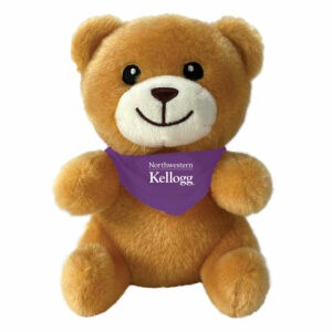 Northwestern I Kellogg Little Buddies Plush Bear Wearing Purple "Northwestern I Kellogg" Bandana