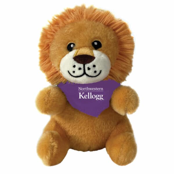 Northwestern I Kellogg Little Buddies Plush Lion Wearing Purple "Northwestern I Kellogg" Bandana