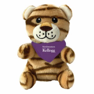 Northwestern I Kellogg Little Buddies Plush Tiger Wearing Purple "Northwestern I Kellogg" Bandana