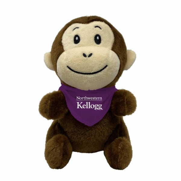 Northwestern I Kellogg Little Buddies Plush Monkey Wearing Purple "Northwestern I Kellogg" Bandana