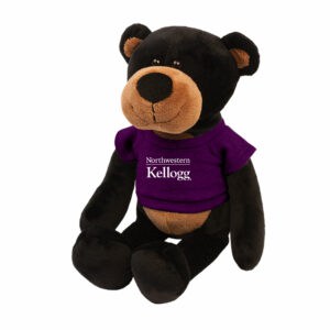 Northwestern I Kellogg Wild Bunch Black Bear Wearing Purple "Northwestern I Kellogg" Tee Shirt