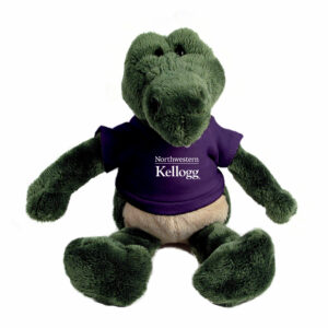 Northwestern I Kellogg Wild Bunch Plush Gator Wearing Purple "Northwestern I Kellogg" Tee Shirt