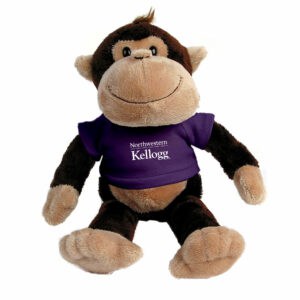 Northwestern I Kellogg Wild Bunch Monkey Wearing Purple "Northwestern I Kellogg" Tee Shirt