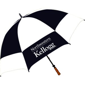 Northwestern I Kellogg 62" The Checkerboard Sport Vented Black Golf Umbrella
