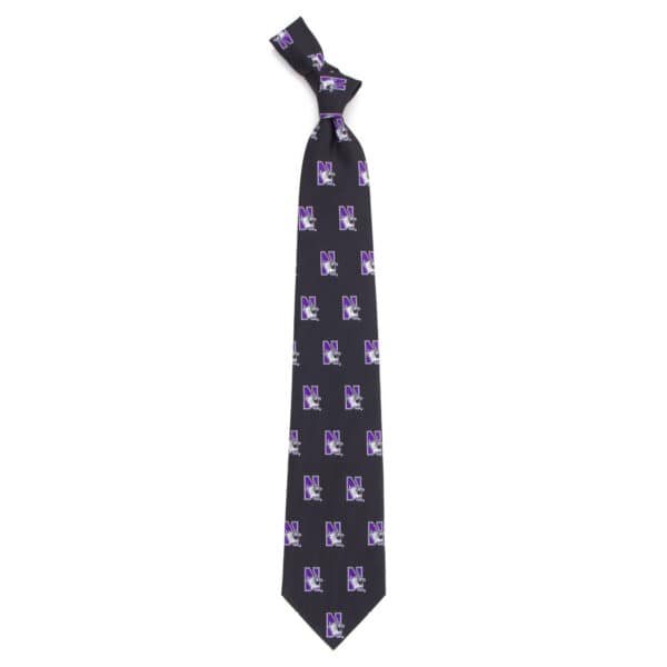 Northwestern University Wildcats Light Purple Rhodes Necktie with Stylized N design