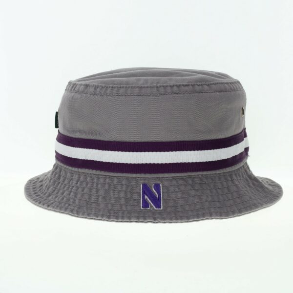 Northwestern University Wildcats Relaxed Twill Gray Floppy/Bucket Hat with Contrasting Team Color Band and Stylized N Design