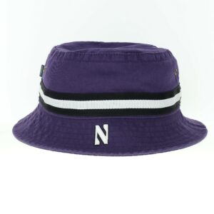 Northwestern University Wildcats Relaxed Twill Purple Floppy/Bucket Hat with Contrasting Team Color Band and Stylized N Design