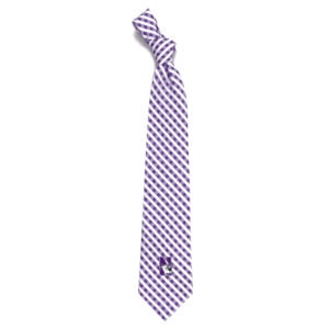 Northwestern University Wildcats Gingham Necktie with N-Cat Design