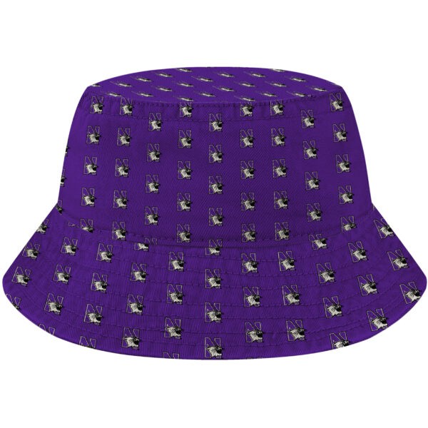 Northwestern University Wildcats Relaxed Purple Floppy/Bucket Hat with All Over N-cat Print Design -2