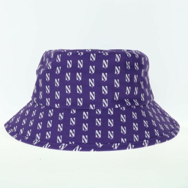 Northwestern University Wildcats Relaxed Purple Floppy/Bucket Hat with All Over Stylized N Print Design