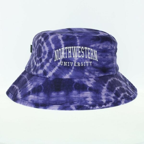 Northwestern University Wildcats Relaxed Purple Tie-Dye Floppy/Bucket Hat with Stylized Northwestern University Design