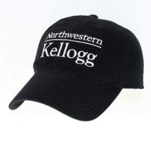 Northwestern University Wildcats Legacy Unconstructed Adjustable Black Hat with White Kellogg Design