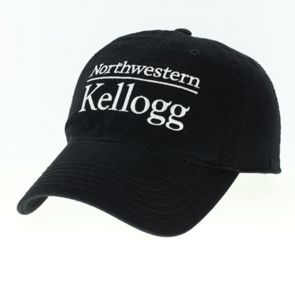 Northwestern University Wildcats Legacy Unconstructed Adjustable Black Hat with White Kellogg Design