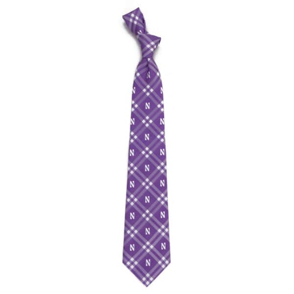 Northwestern University Wildcats Light Purple Rhodes Necktie with Stylized N design