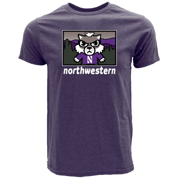 Northwestern University Wildcats Tokyodachi Kashiwa Design Heather Purple Bi-blend Tee Shirt