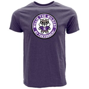 Northwestern University Wildcats Tokyodachi Donatsu Design Heather Purple Bi-blend Tee Shirt