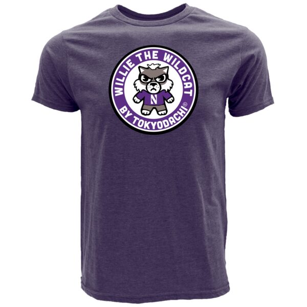 Northwestern University Wildcats Tokyodachi Donatsu Design Heather Purple Bi-blend Tee Shirt