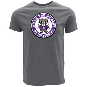 Northwestern University Wildcats Tokyodachi Donatsu Design Heather Gray Bi-blend Tee Shirt