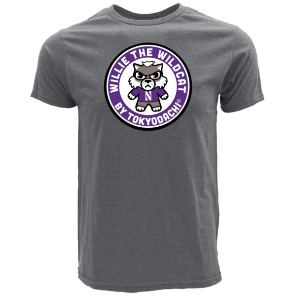 Northwestern University Wildcats Tokyodachi Donatsu Design Heather Gray Bi-blend Tee Shirt