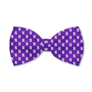 Northwestern University Wildcats Purple Pretied Bowtie with All Over Scattered N Design