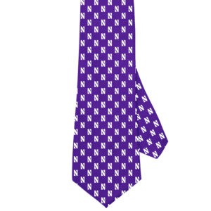 Northwestern University Wildcats Purple Necktie with All Over Scattered N Design