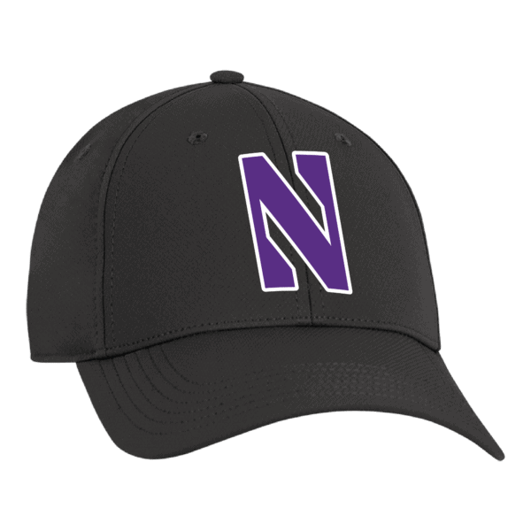 Northwestern University Wildcats Ahead Constructed Performance Graphite Velcro Back Hat with Stylized N Design -4