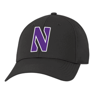 Northwestern University Wildcats Ahead Constructed Performance Graphite Velcro Back Hat with Stylized N Design