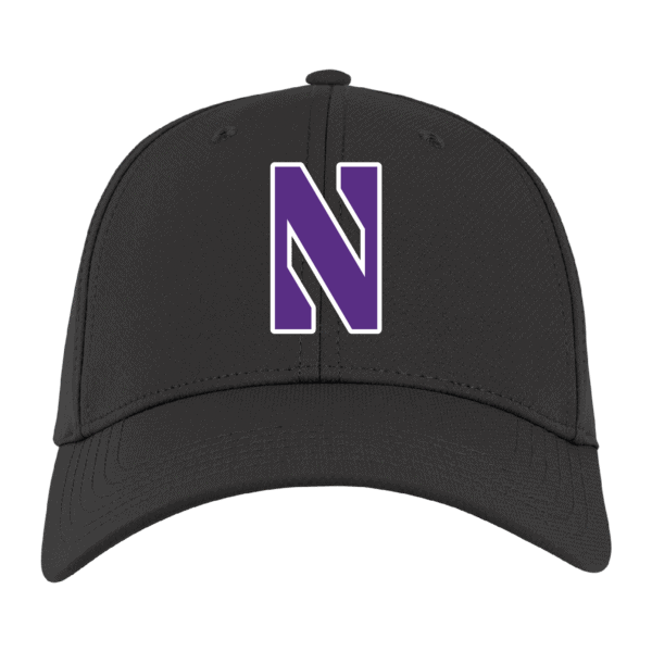 Northwestern University Wildcats Ahead Constructed Performance Graphite Velcro Back Hat with Stylized N Design -3