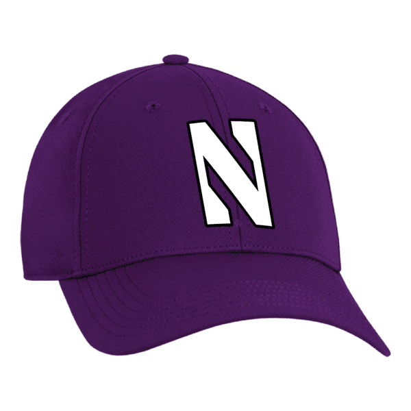 Northwestern University Wildcats Ahead Constructed Performance Purple Velcro Back Hat with Stylized N Design -4