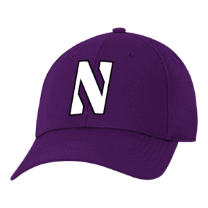 Northwestern University Wildcats Ahead Constructed Performance Purple Velcro Back Hat with Stylized N Design