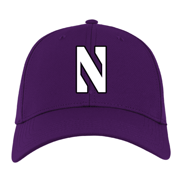 Northwestern University Wildcats Ahead Constructed Performance Purple Velcro Back Hat with Stylized N Design -3