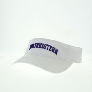 Northwestern University Wildcats White Visor with Arched Northwestern Design