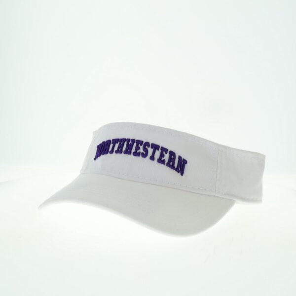 Northwestern University Wildcats White Visor with Arched Northwestern Design