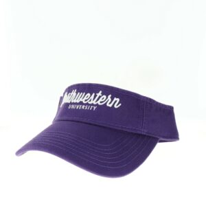 Northwestern University Wildcats Purple Visor with Script Northwestern Design