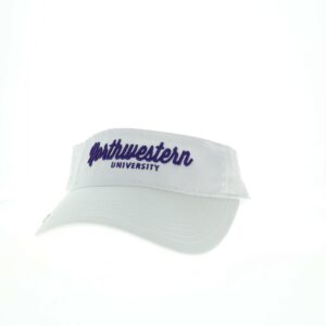 Northwestern University Wildcats White Visor with Script Northwestern Design