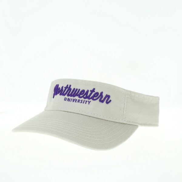 Northwestern University Wildcats Stone Almond Cream Visor with Script Northwestern Design